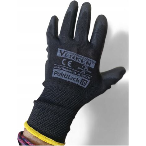 GUANTI DA LAVORO PROTETTIVI E RESISTENTI POLIBLACK 10(XL) NERO PRECISION VERKEN