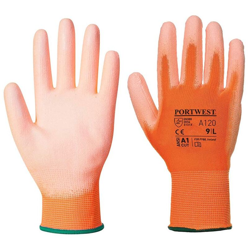 Image of Portwest - Pu Palm Glove Guantone Di Protezione, Unisex - Adulto, s, Arancione