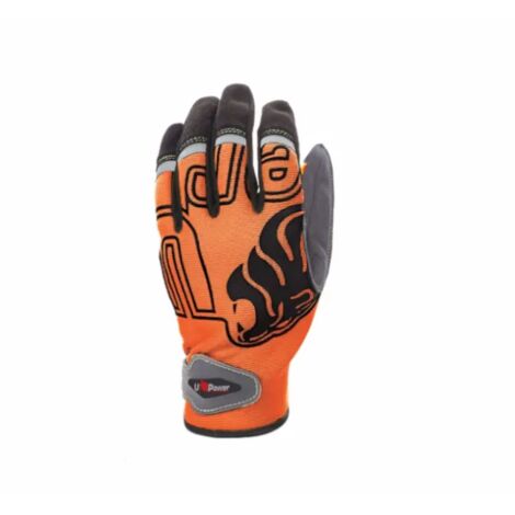 Guanti da lavoro U-Power Niko arancione fluo in materiale stretch traspirante - L
