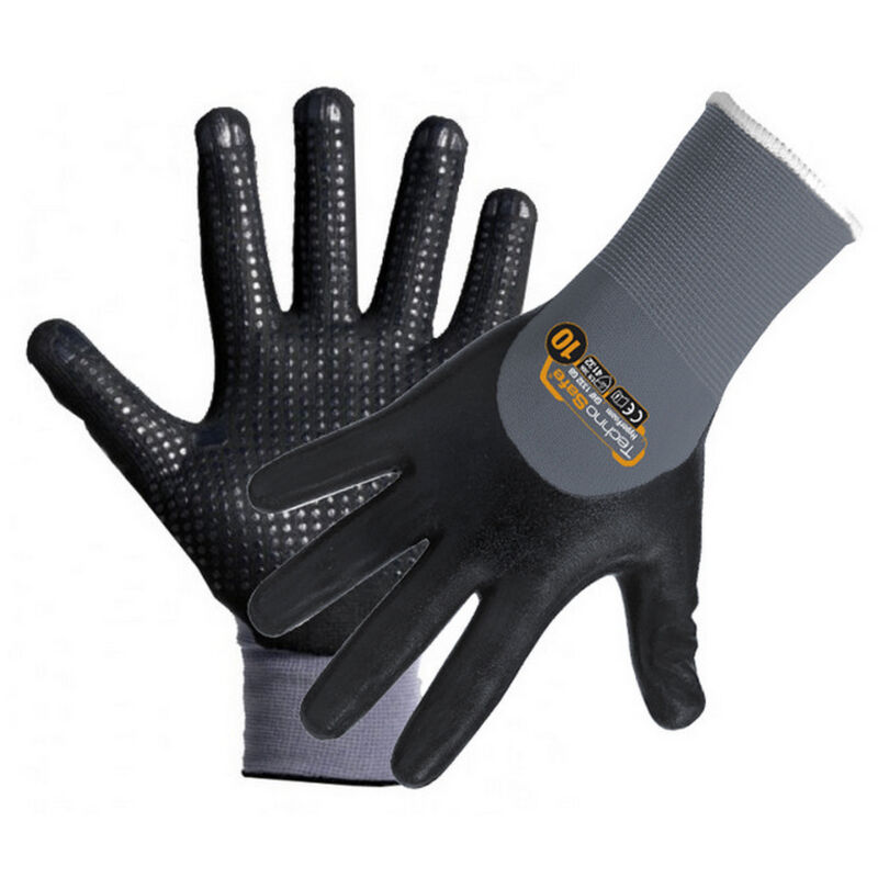 12PAIA GUANTI IN NITRILE PALMO PUNTIN Col. Nero tg. 7