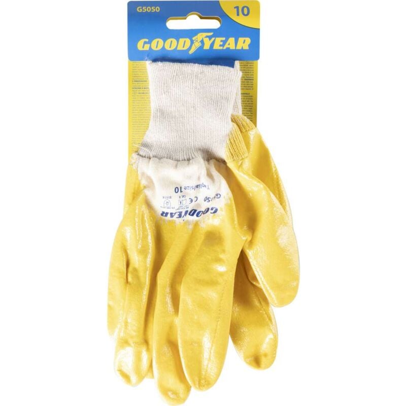 Image of Guanti in cotone e nitrile mod.G5050 taglia 10 giallo/bianco Lavoro