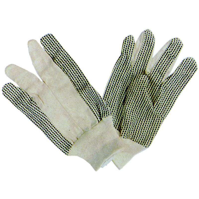 Image of Guanti in cotone puntinati con polsino taglia 10