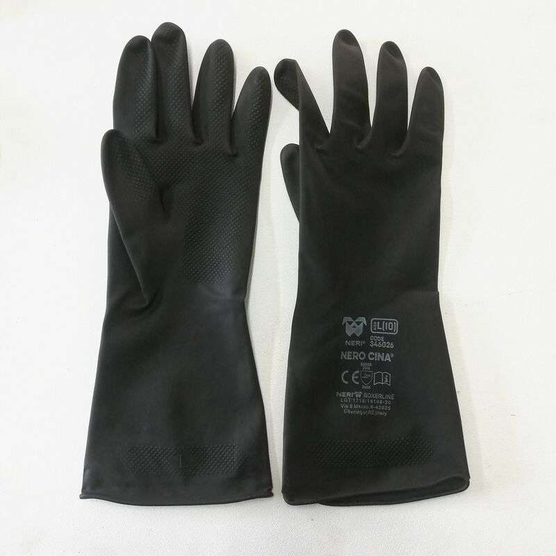 Image of Guanti in lattice per protezione mani multiuso manica lunga taglia l colore nero