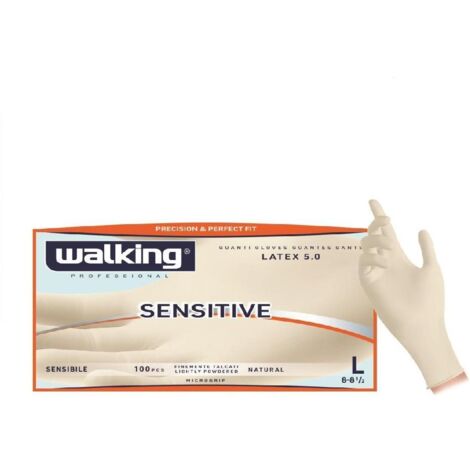Guanti in Lattice Walking Sensitive 100 Pezzi Taglia M 7-7 1/2 Finemente Talcati  M