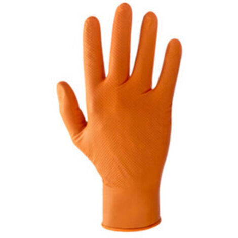 GUANTI IN NITRILE ARANCIONE CAT. III TG. XL  50 PZ  1 CF