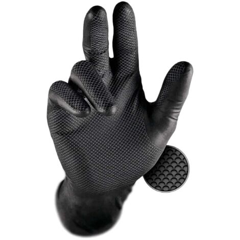 Guanti in nitrile grippaz Issaline 246BK neri - L - Nero