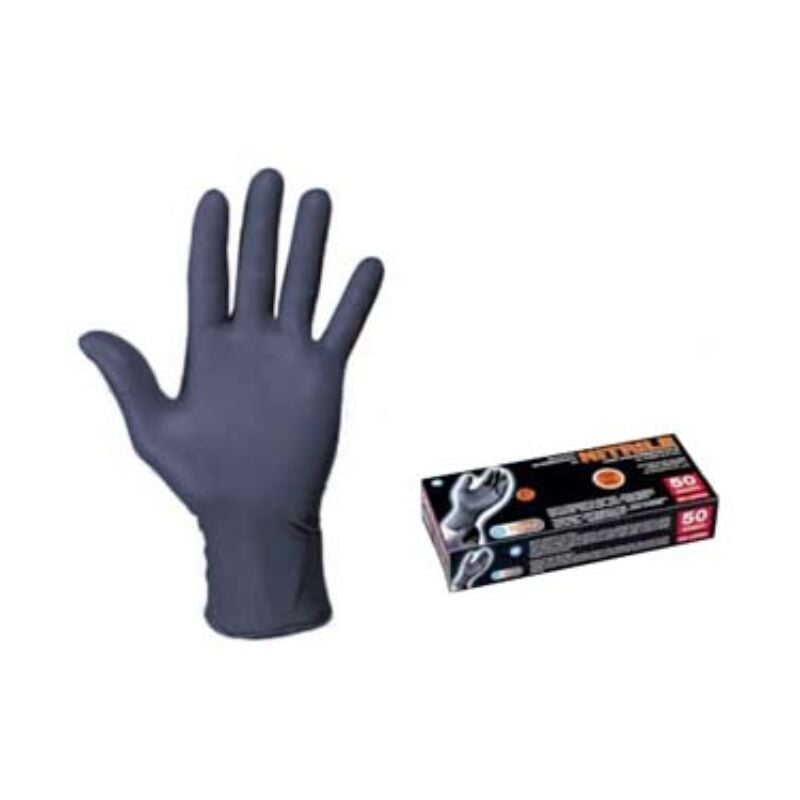 Guanti in nitrile spessorati neri - tg.l in conf