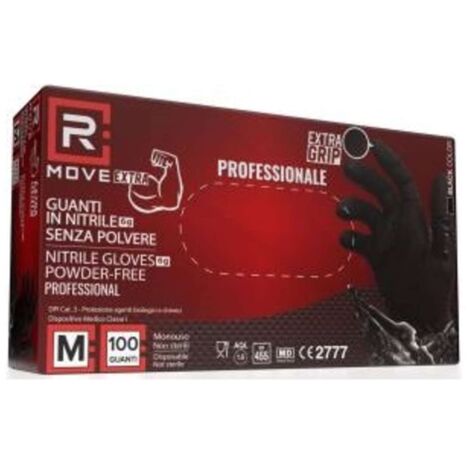 GUANTI IN NITRILE USO MEDICO SENZA POLVERE - 1CONF. DA 100PZ - TAGLIA M - 6GR. DA LAVORO