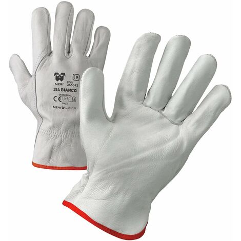 Guanti in pelle antinfortunistici Neri 214 Top-7 - Bianco -