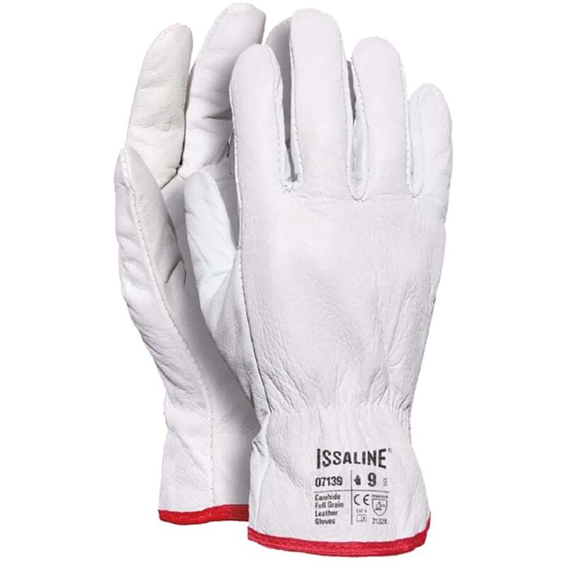 Industrial Starter - 12 Paia guanti da lavoro in pelle fiore di bovino tg misura 9 tutto pelle