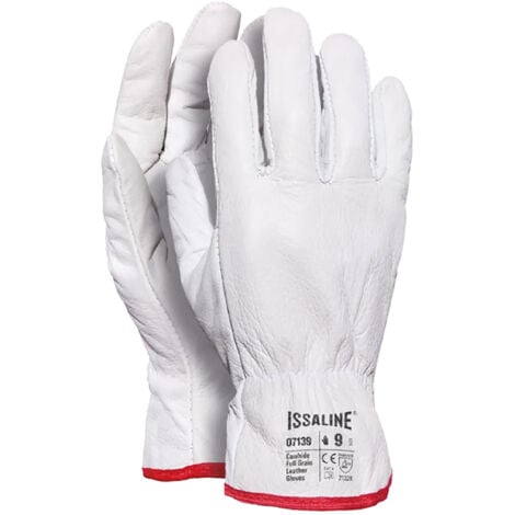 ISSALINE Guanti in pelle fiore da lavoro Industrial Starter 07139 bianchi - 8 (M) - Bianco