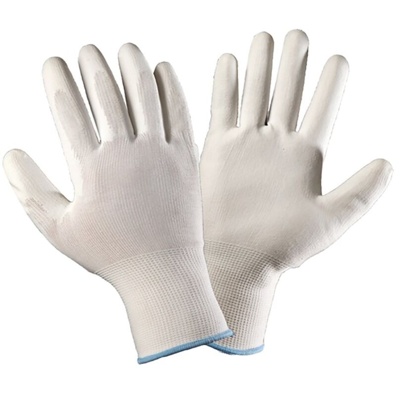 GUANTI IN POLIESTERE/POLIURETANO Tg. 7 (S) - palmo bianco
