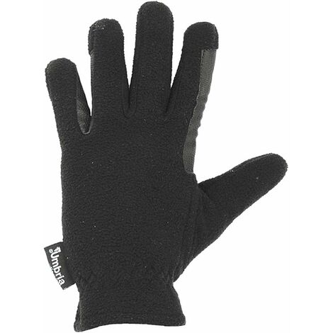 Guanti invernali in pile Fleece per equitazione con inserti in similpelle: M, Blu navy
