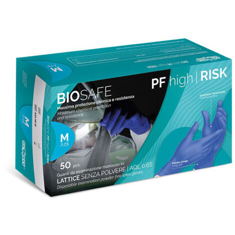 GUANTI LATTICE MONOUSO NO POLVERE M/L/XL 50pz GLOVELY BIOSAFE HIGH RISK, " XL "
