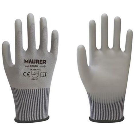 GUANTI LAVORO ANTITAGLIO """G-BARRIER""" PU GRIGIO TG.9 MAURER CF CAVALIERE