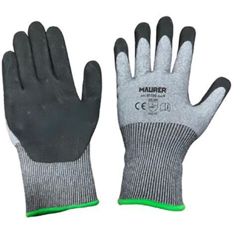 GUANTI LAVORO ANTITAGLIO GRIGI NITRILE SABBIATO """HD-SHIELD""" TG.10 MAURER