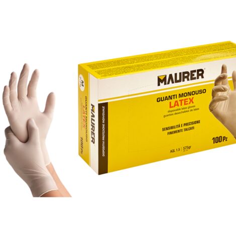 Guanti maurer taglia l 8-8.5 in lattice 100pz - u100004004