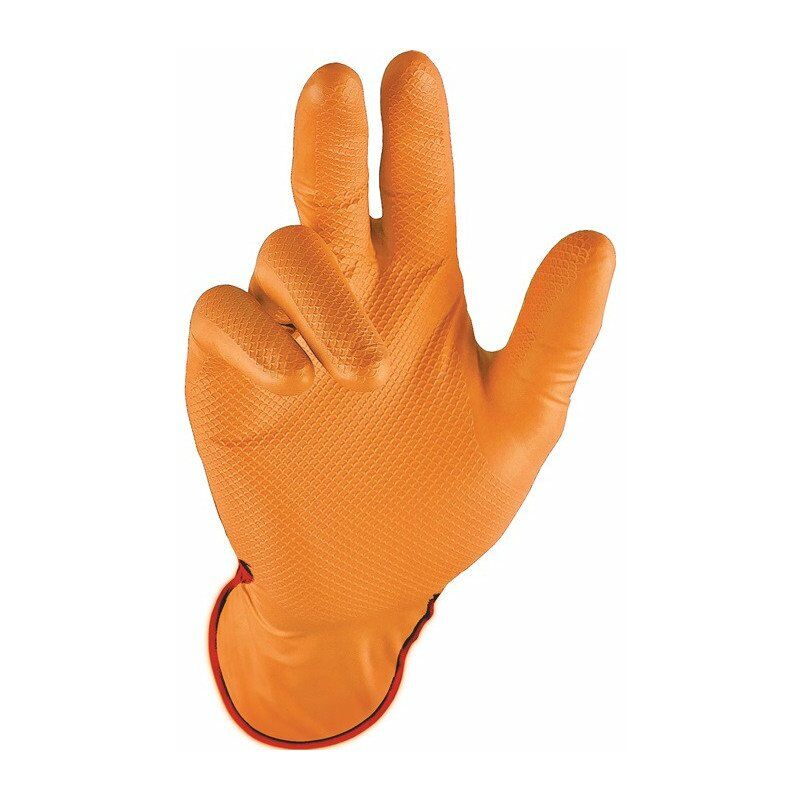 Image of Stronghand - Guanti monouso grip arancione taglia 8 arancione nitrile 50 pezzi/scatola