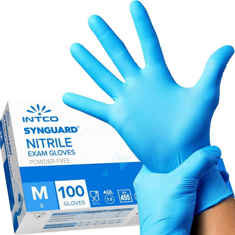 Image of 100 guanti in Nitrile m senza polvere, senza lattice, ipoallergenici, certificati ce conforme alla norma EN455 guanti per alimenti guanti medici