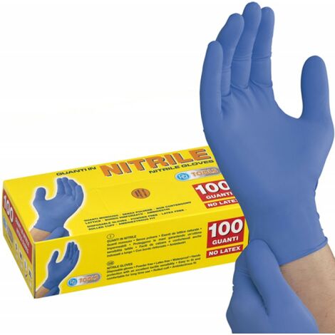 GUANTI MONOUSO NITRILE BLU TG.L CF.100PZ