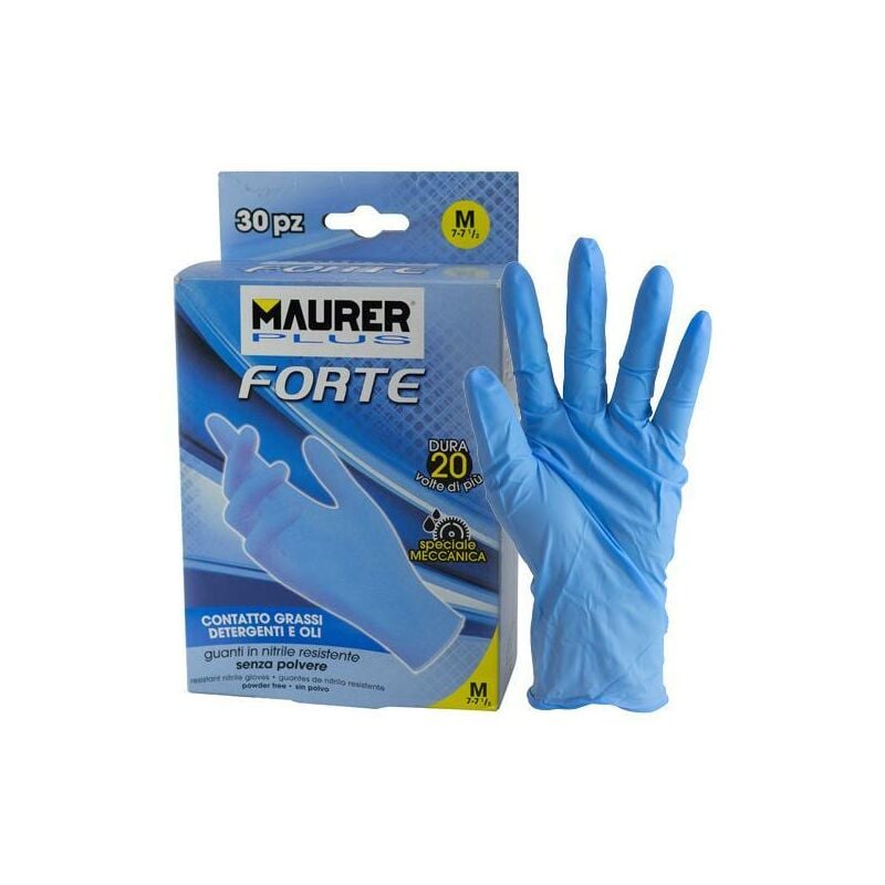 Guanti monouso nitrile forte tg.l Maurer plus CF.30PZ - cf. scatola
