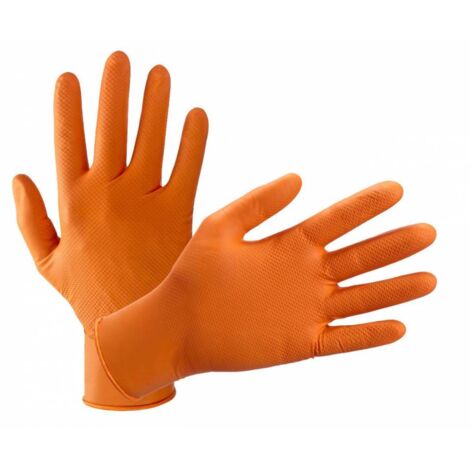 GUANTI NITRILE ARANCIONE CONF.10 PZ. TG.L