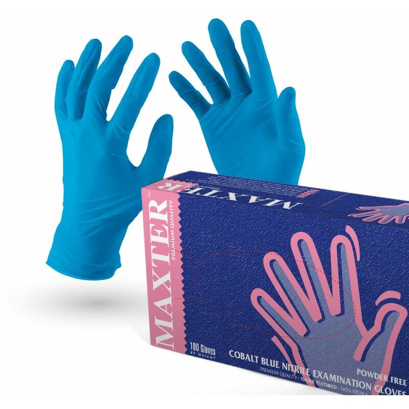 Image of VENSALUD Guanti in nitrile usa e getta, senza talco, confezione da 100 guanti, colore: blu (M)