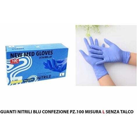 GUANTI NITRILE NERO CONF. 100 PZ. MIS.XL SENZA TALCO