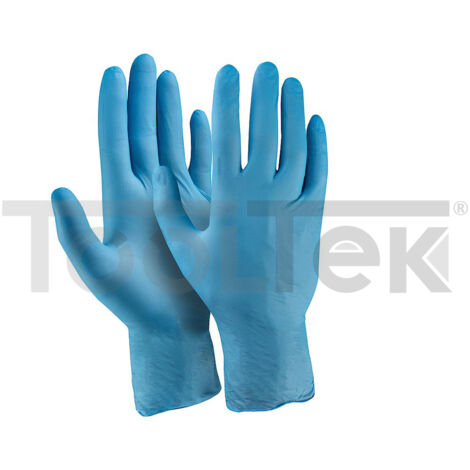GUANTI NITRILE MONOUSO CELESTE NO LATTICE NO TALCO NO POLVERE L/XL 100pz ACTIVE, " 9/L "
