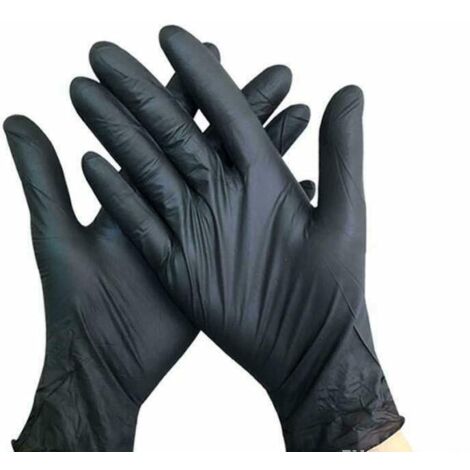 GUANTI NITRILE NERI GUANTO NERO 100 PZ ELEVATA RESISTENZA LAVORO OFFICINA XL 196