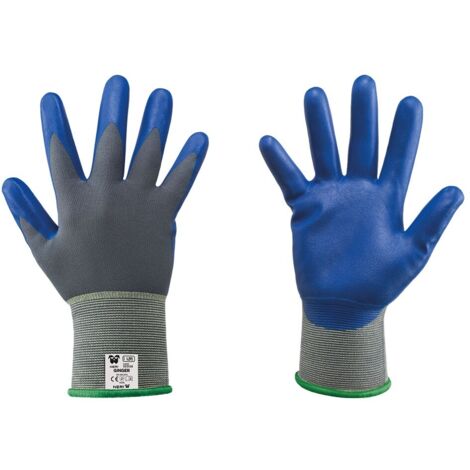 GUANTI NITRILE/NYLON 'GINGER' Tg. 7 - colore blu/grigio