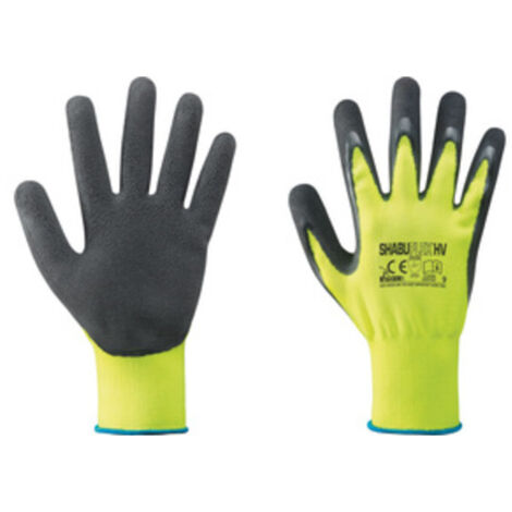 GUANTI NYLON/LATTICE GIALLO FLUO/NERO TG.10- 12,0 paia