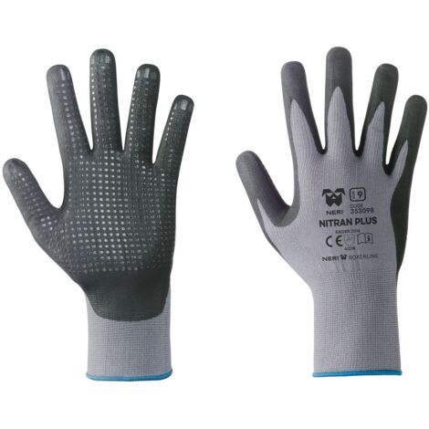 GUANTI NYLON / NITRILE 'NITRAN PLUS' Tg. 9 NERI 12 CP