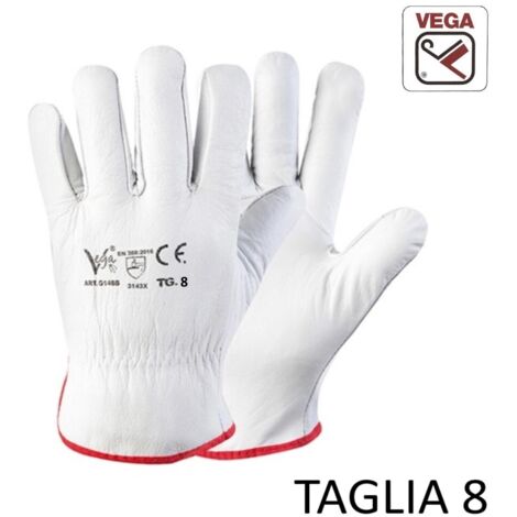 GUANTI PELLE FIORE BOVINO BIANCHI TAGLIA 8
