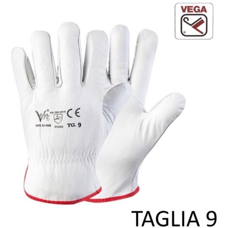 GUANTI PELLE FIORE BOVINO BIANCHI TAGLIA 9