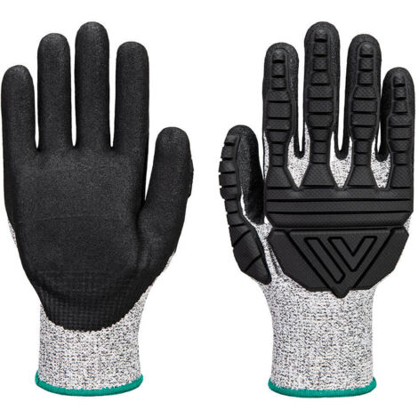 Guanti Portwest Impact e antitaglio Grigio / Nero 10
