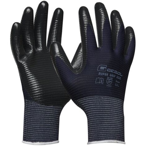guanti protettivi nespoli "super grip eco" con rivestimento in nitrile tg 10