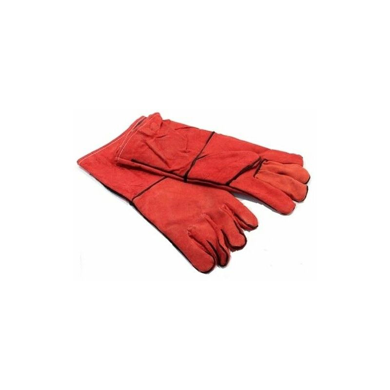 Image of Guanti protettivi per saldatura e smeriglio in cuoio rosso taglia unica