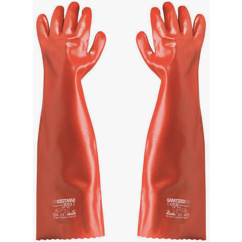 Guanti pvc rosso CM.45 spess.1,3 mm - 385031