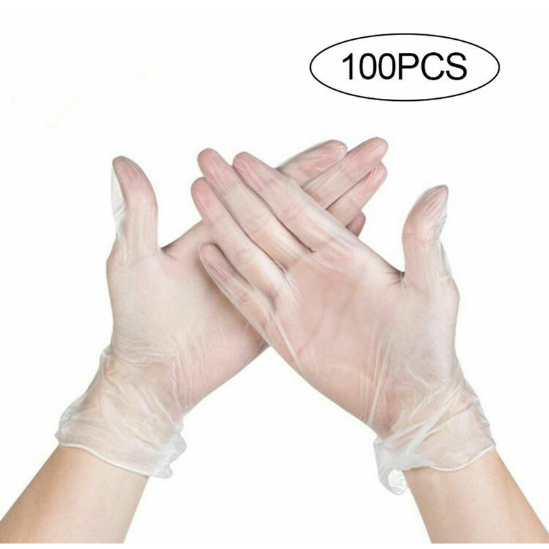Guanti usa e getta in pvc trasparente, confezione