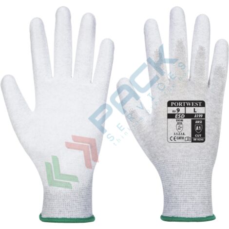 Guanti Vending Antistatici in PU Grigi S - Taglia 7