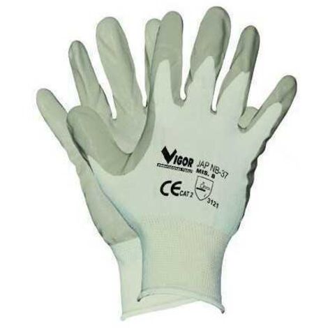 Guanti Vigor Jap Nb-37 in Nitrile Grigio Aerato Ce2 Mis. 8 L Conf. 12 Paia