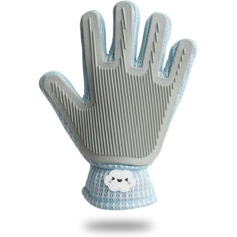 Guanto 2 in 1 per la rimozione dei peli di animali domestici (per cani, gatti, cavalli e conigli) - Guanto efficace per la toelettatura del gatto, strumento per il bagno e il massaggio (1 pezzo, blu)