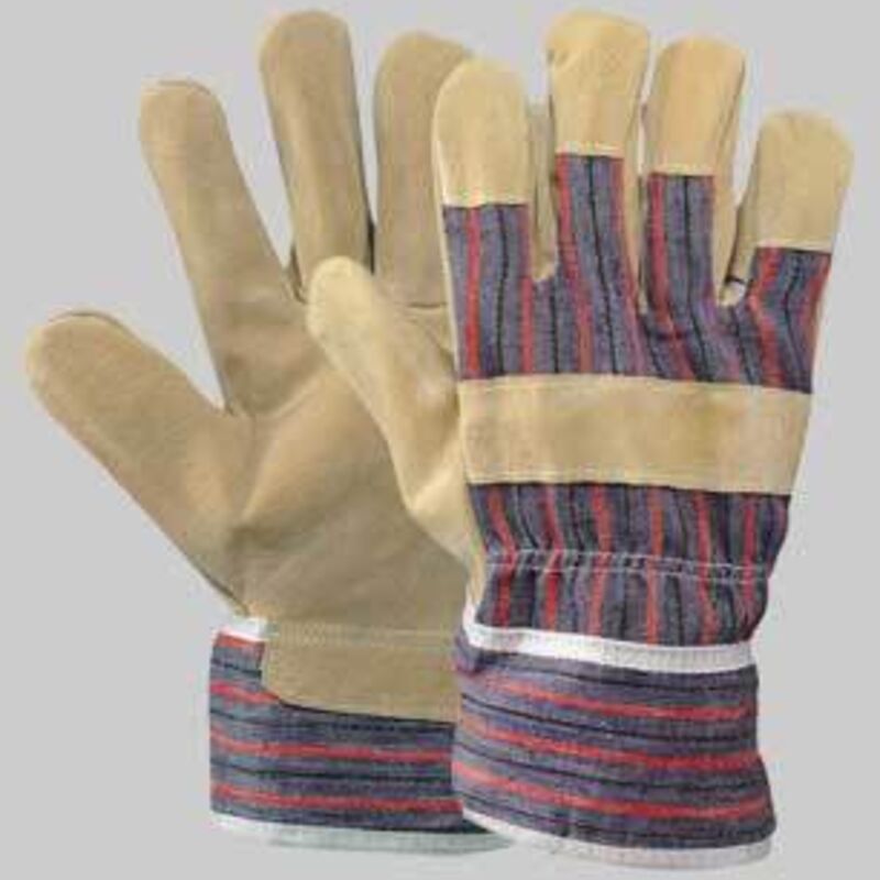 Guanto crosta maiale/tela tg. 10 conf. da 12 pz