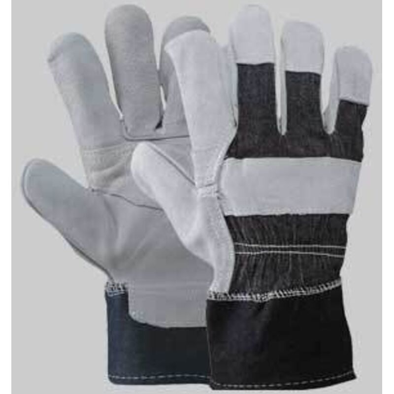 Guanto crosta/jeans tg. 10 conf. da 12 pz