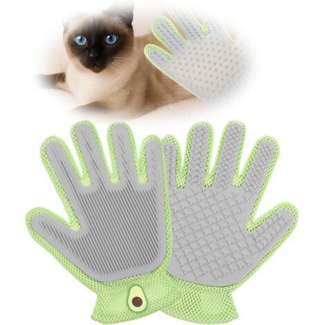 Guanto da toelettatura 2 in 1 per cani e gatti, spazzola districante efficace, guanto lungo e corto per rimuovere il pelo degli animali, massaggio delicato, strumento per la toelettatura dei cuccioli.
