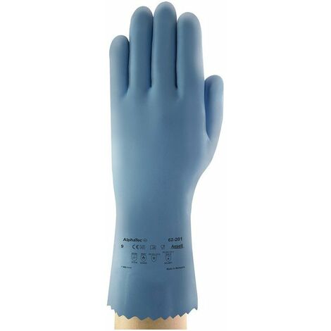 Guanto di protezione chimica AlphaTec® 62-201 Taglia 9 blu EN 388.EN 374.EN 407 PSA III ANSELL (confezione da 12)