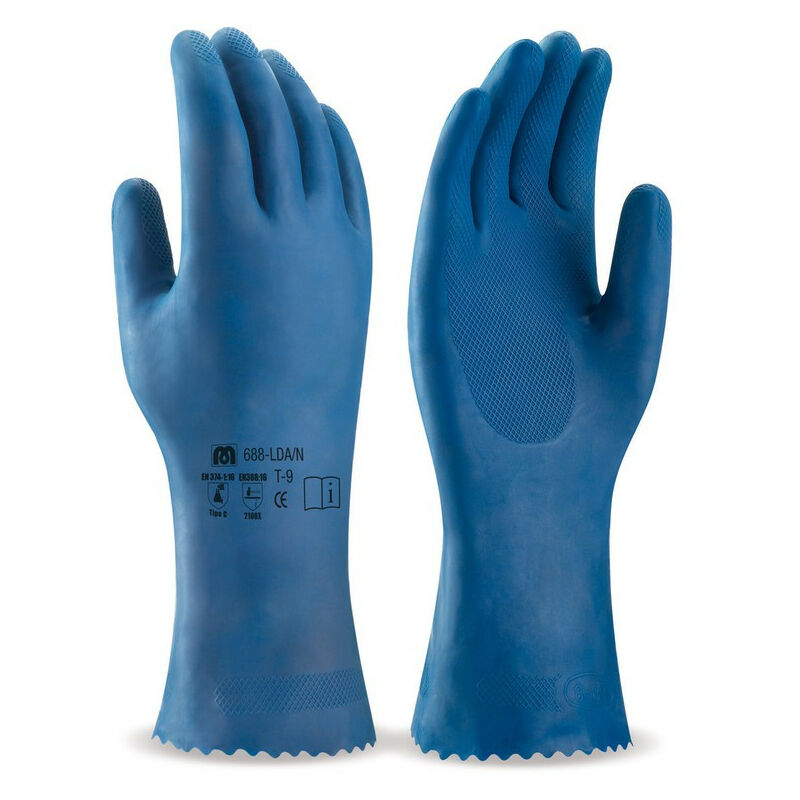 Guanto domestico in lattice di colore blu