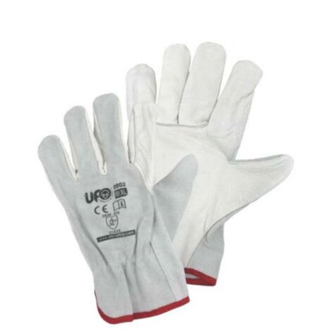 GUANTO FIORE CROSTA ORLATO  TG.11 BIANCO