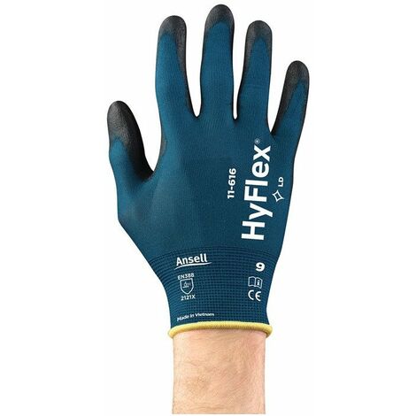 Guanto HyFlex® 11-616 Taglia 8 verdeblu/nero EN 388: 2016 PSA II 12 PA (confezione da 12)